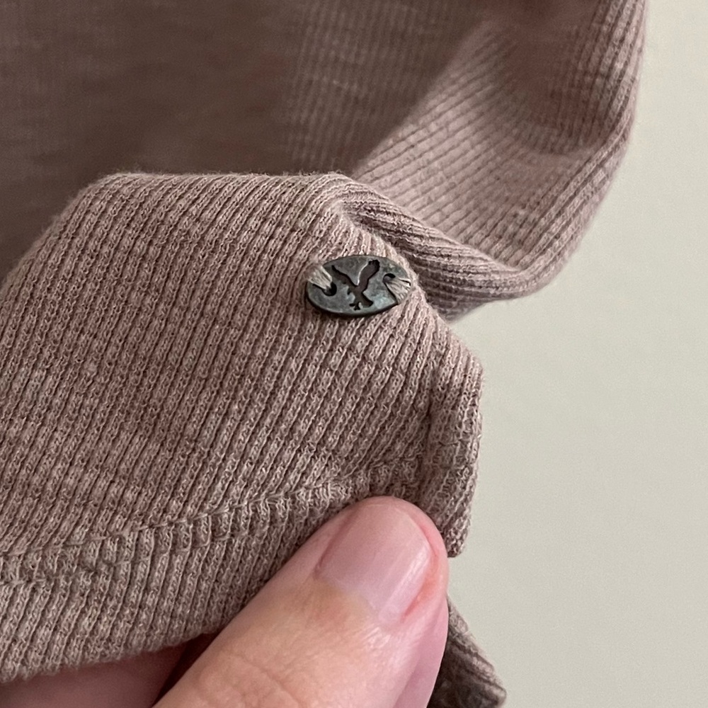 AEO Ribbed Long Line 3/4 Tee - Picture 4 of 6